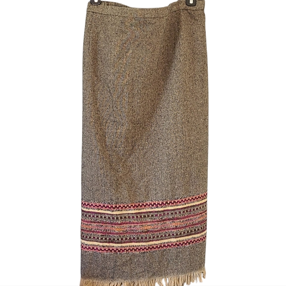 Sag Harbor Brown and Red Maxi Skirt for Work